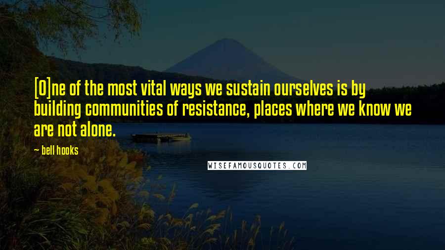 Bell Hooks Quotes: [O]ne of the most vital ways we sustain ourselves is by building communities of resistance, places where we know we are not alone.
