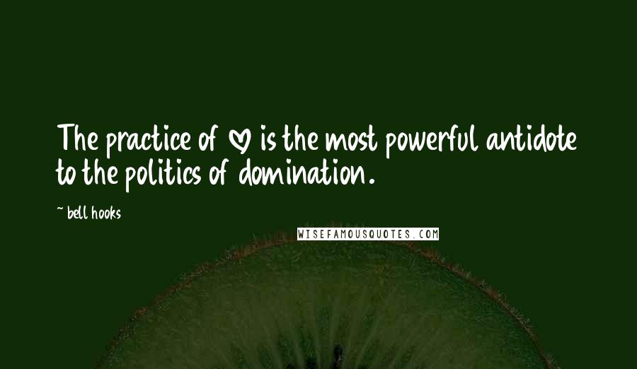 Bell Hooks Quotes: The practice of love is the most powerful antidote to the politics of domination.