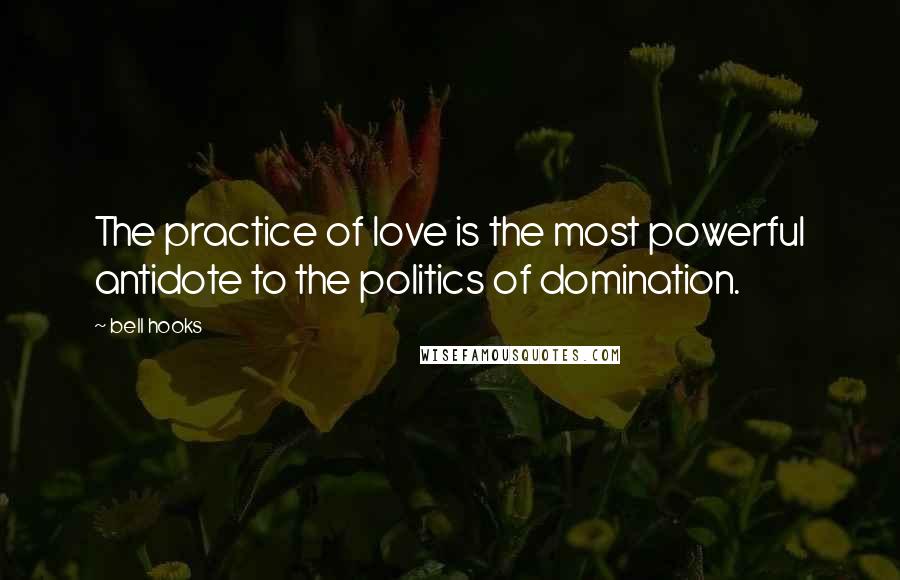 Bell Hooks Quotes: The practice of love is the most powerful antidote to the politics of domination.