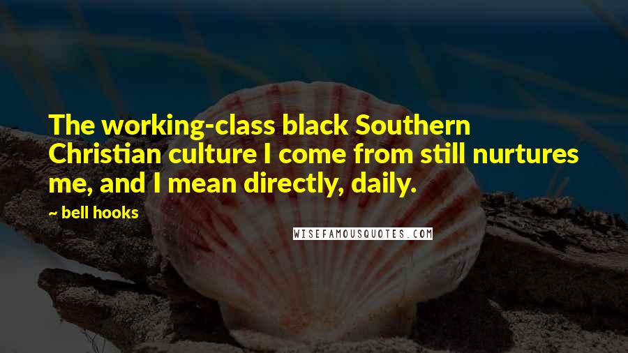 Bell Hooks Quotes: The working-class black Southern Christian culture I come from still nurtures me, and I mean directly, daily.