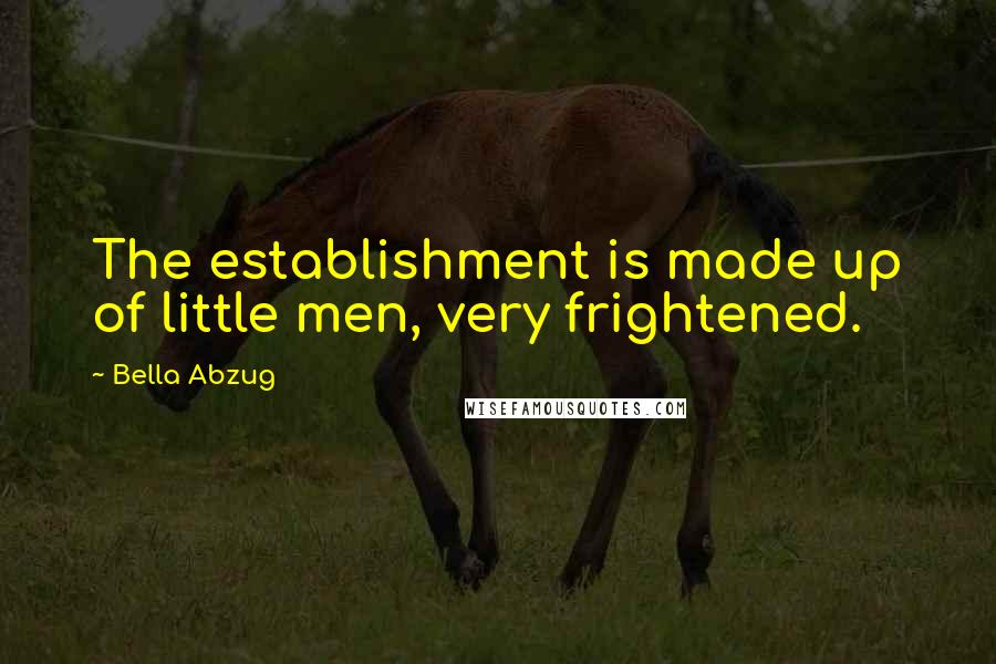 Bella Abzug Quotes: The establishment is made up of little men, very frightened.