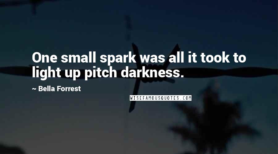 Bella Forrest Quotes: One small spark was all it took to light up pitch darkness.