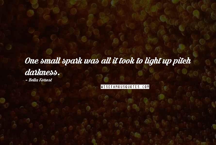 Bella Forrest Quotes: One small spark was all it took to light up pitch darkness.