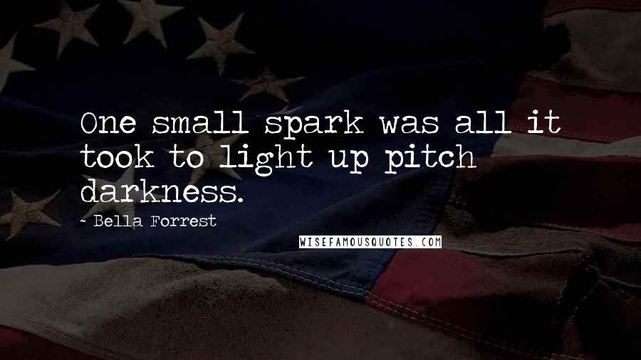 Bella Forrest Quotes: One small spark was all it took to light up pitch darkness.