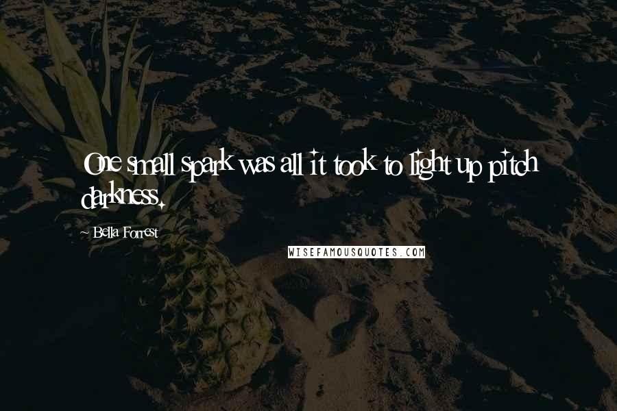 Bella Forrest Quotes: One small spark was all it took to light up pitch darkness.