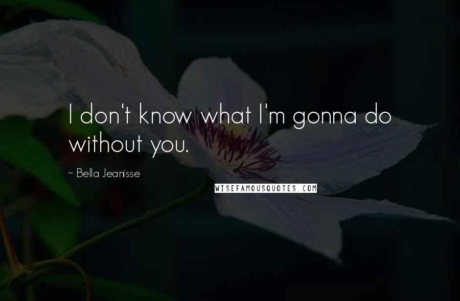 Bella Jeanisse Quotes: I don't know what I'm gonna do without you.