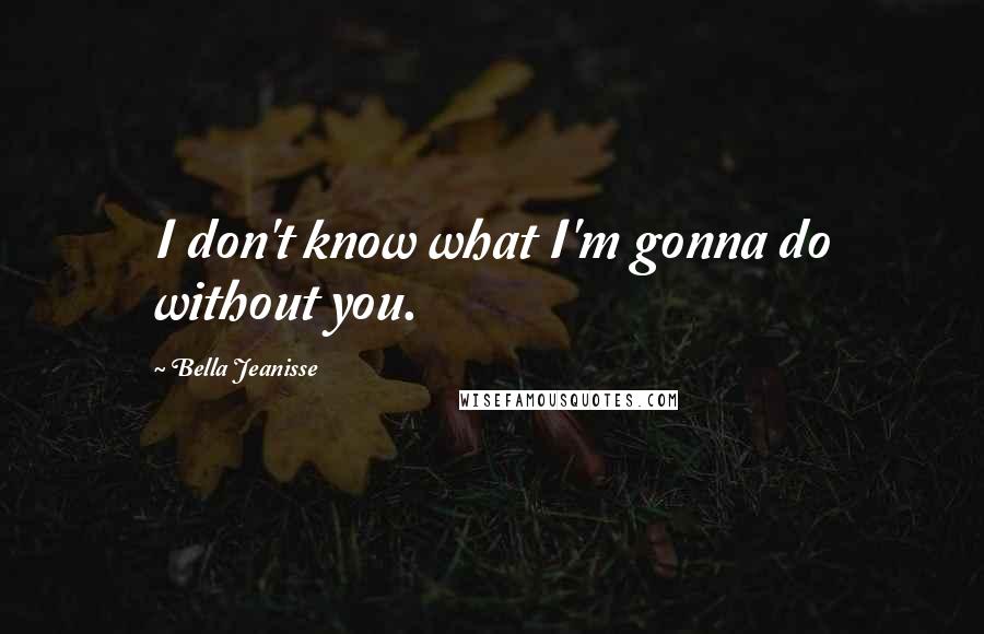 Bella Jeanisse Quotes: I don't know what I'm gonna do without you.