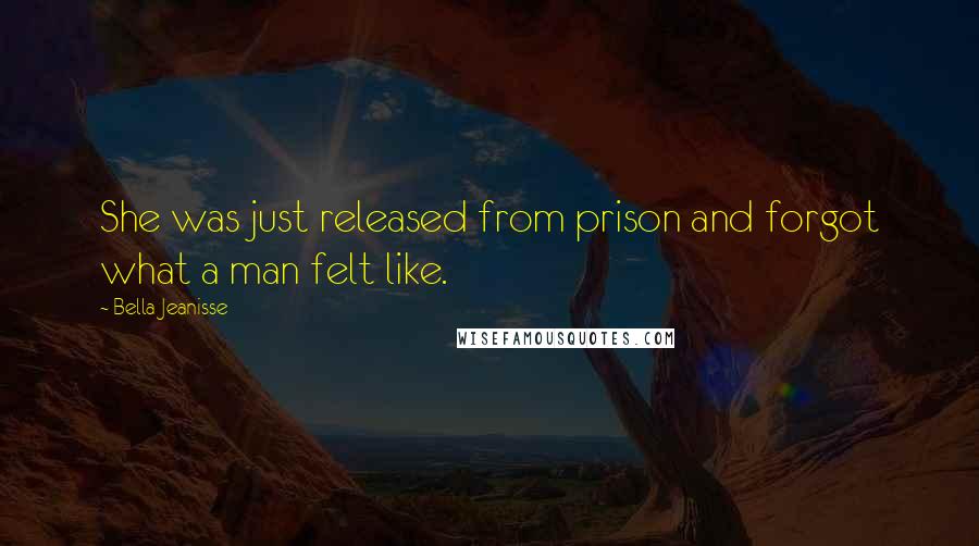 Bella Jeanisse Quotes: She was just released from prison and forgot what a man felt like.