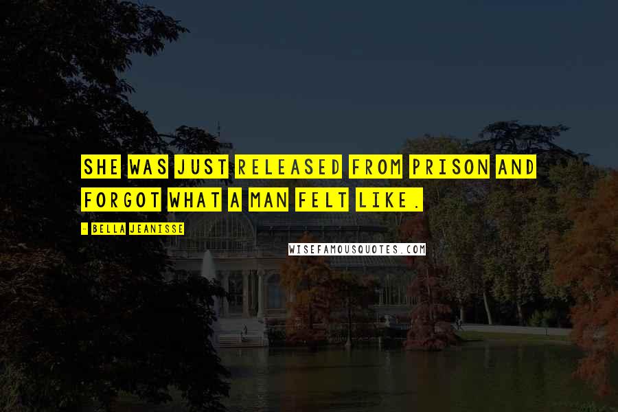 Bella Jeanisse Quotes: She was just released from prison and forgot what a man felt like.