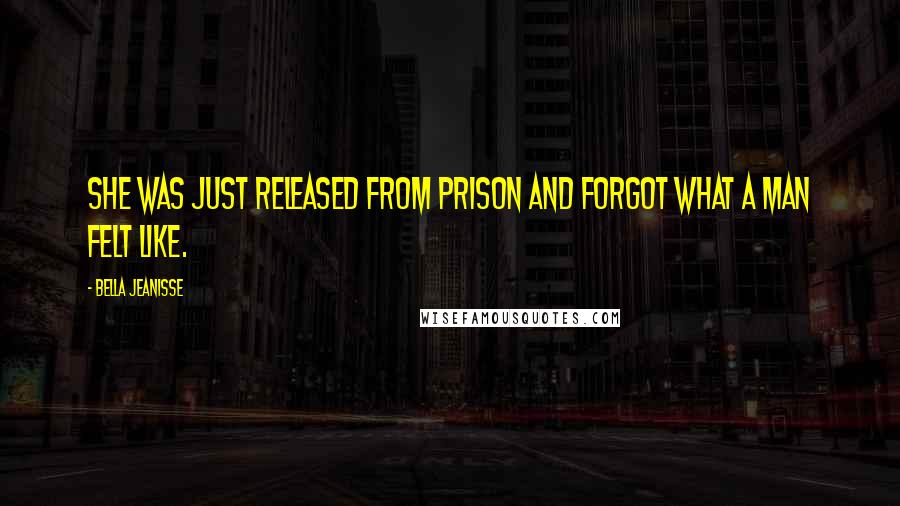 Bella Jeanisse Quotes: She was just released from prison and forgot what a man felt like.