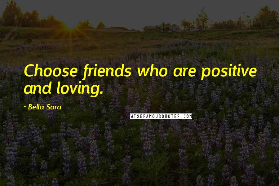 Bella Sara Quotes: Choose friends who are positive and loving.