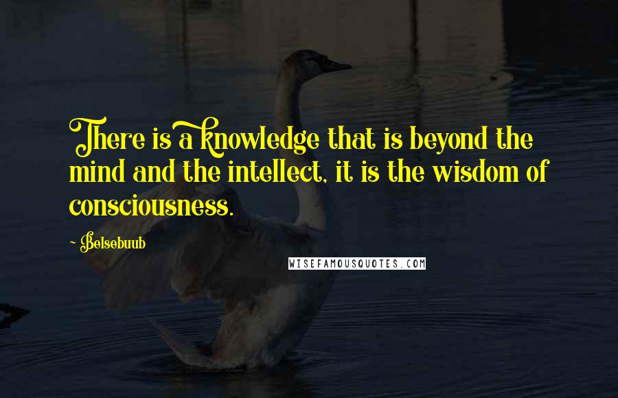 Belsebuub Quotes: There is a knowledge that is beyond the mind and the intellect, it is the wisdom of consciousness.