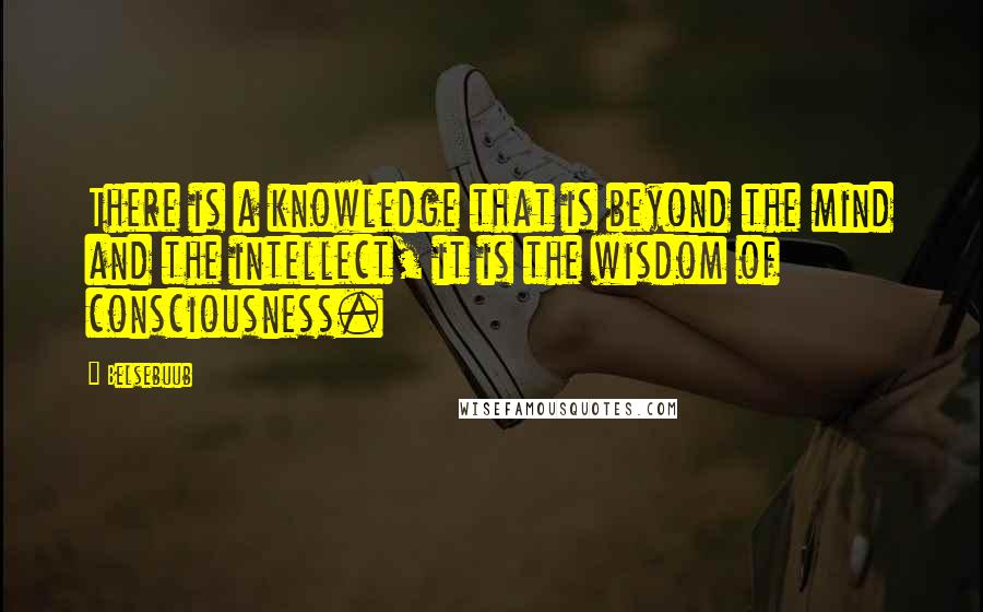 Belsebuub Quotes: There is a knowledge that is beyond the mind and the intellect, it is the wisdom of consciousness.