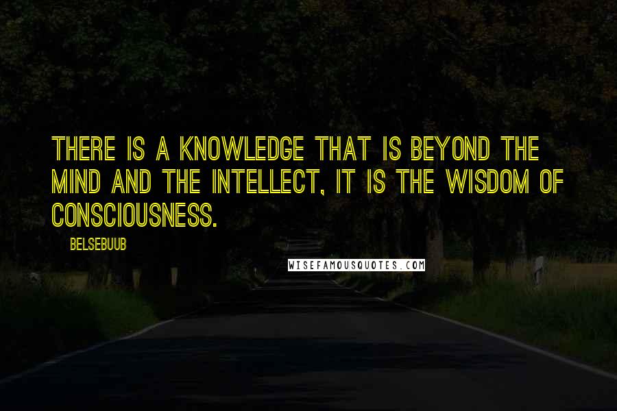 Belsebuub Quotes: There is a knowledge that is beyond the mind and the intellect, it is the wisdom of consciousness.