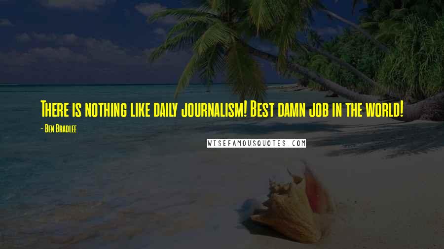 Ben Bradlee Quotes: There is nothing like daily journalism! Best damn job in the world!
