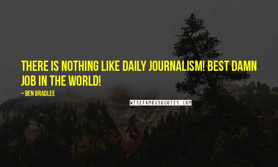 Ben Bradlee Quotes: There is nothing like daily journalism! Best damn job in the world!