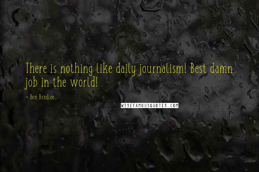 Ben Bradlee Quotes: There is nothing like daily journalism! Best damn job in the world!