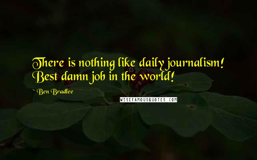 Ben Bradlee Quotes: There is nothing like daily journalism! Best damn job in the world!