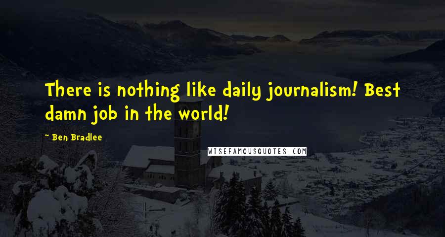 Ben Bradlee Quotes: There is nothing like daily journalism! Best damn job in the world!