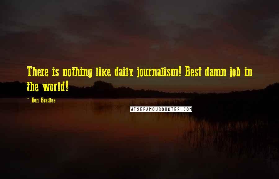 Ben Bradlee Quotes: There is nothing like daily journalism! Best damn job in the world!