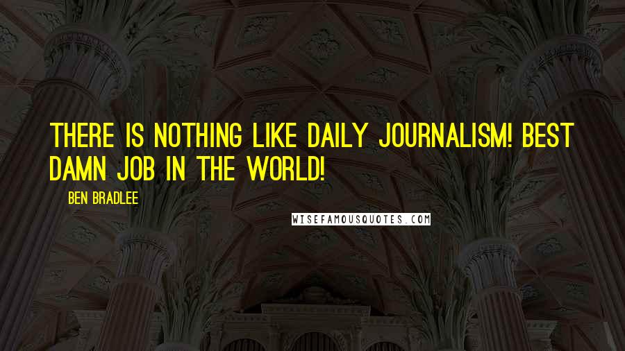 Ben Bradlee Quotes: There is nothing like daily journalism! Best damn job in the world!