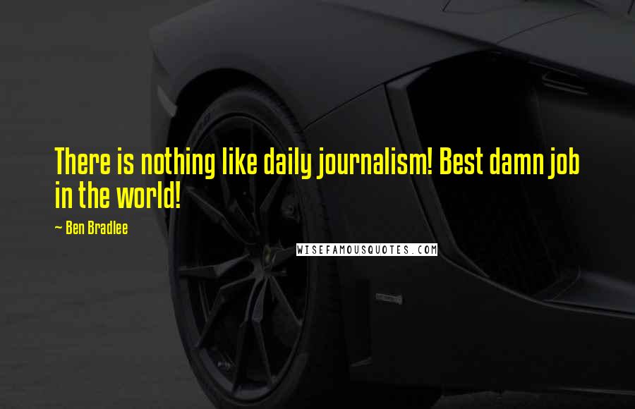 Ben Bradlee Quotes: There is nothing like daily journalism! Best damn job in the world!