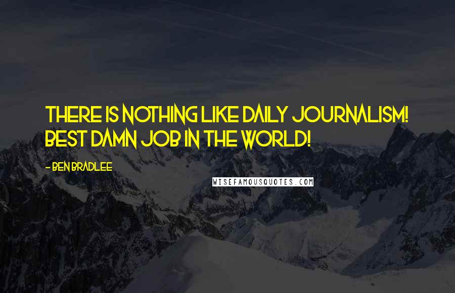 Ben Bradlee Quotes: There is nothing like daily journalism! Best damn job in the world!