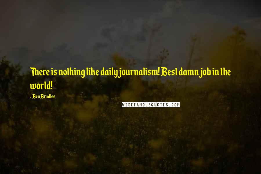 Ben Bradlee Quotes: There is nothing like daily journalism! Best damn job in the world!