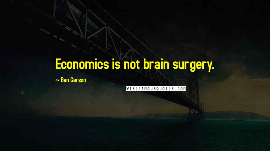Ben Carson Quotes: Economics is not brain surgery.