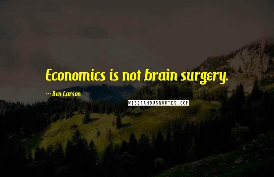 Ben Carson Quotes: Economics is not brain surgery.