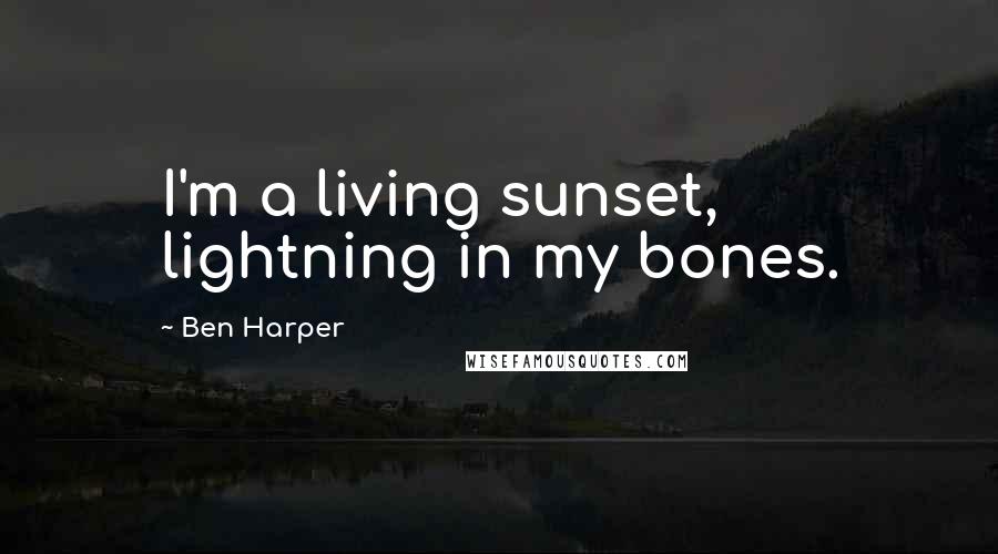 Ben Harper Quotes: I'm a living sunset, lightning in my bones.