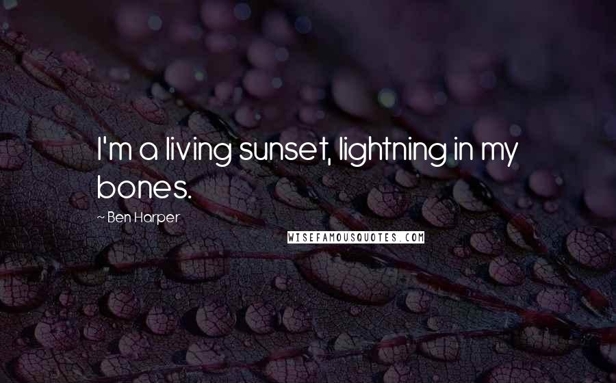 Ben Harper Quotes: I'm a living sunset, lightning in my bones.