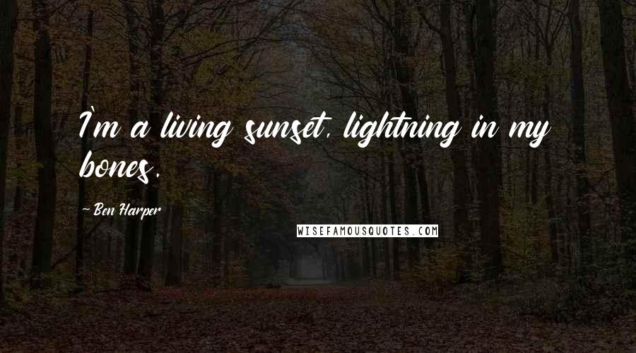 Ben Harper Quotes: I'm a living sunset, lightning in my bones.