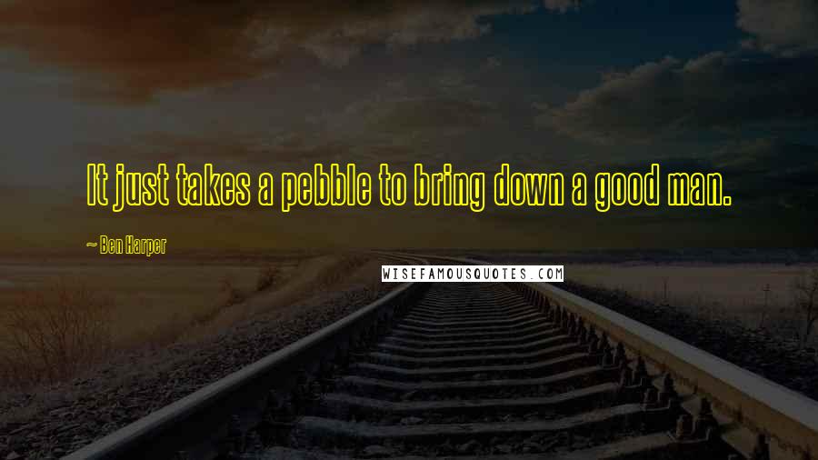 Ben Harper Quotes: It just takes a pebble to bring down a good man.