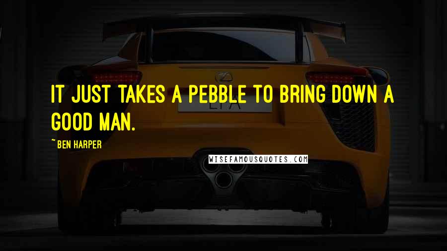 Ben Harper Quotes: It just takes a pebble to bring down a good man.