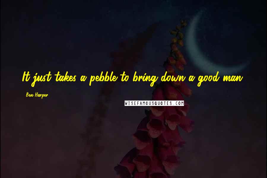 Ben Harper Quotes: It just takes a pebble to bring down a good man.