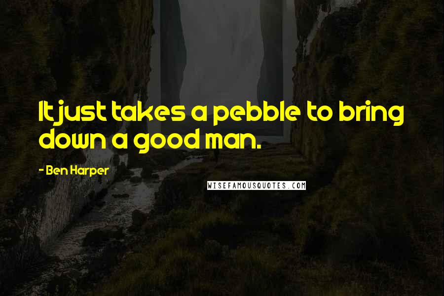 Ben Harper Quotes: It just takes a pebble to bring down a good man.