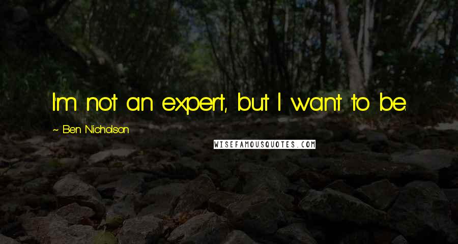 Ben Nicholson Quotes: I'm not an expert, but I want to be.