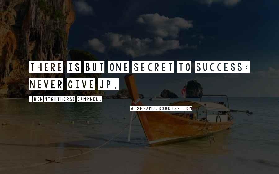 Ben Nighthorse Campbell Quotes: There is but one secret to success: never give up.