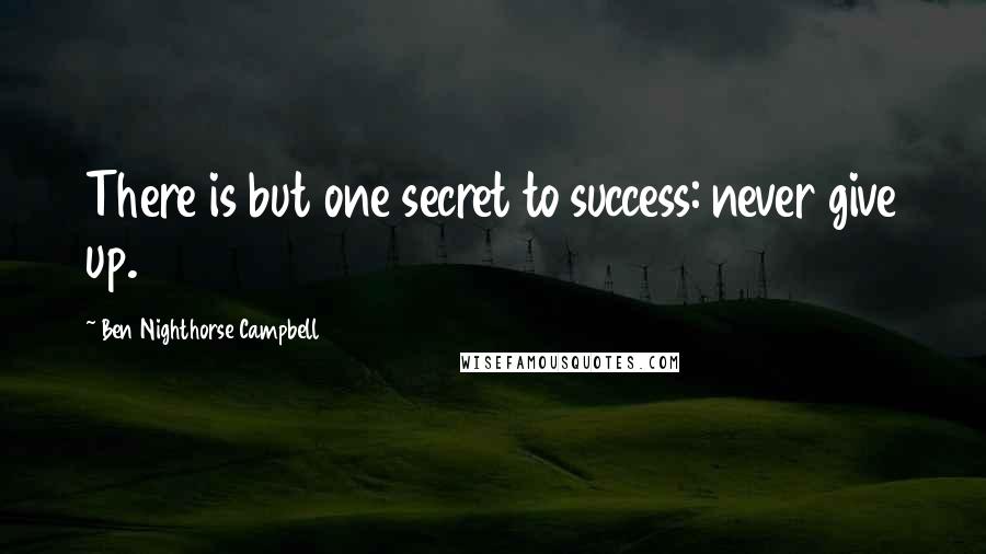 Ben Nighthorse Campbell Quotes: There is but one secret to success: never give up.