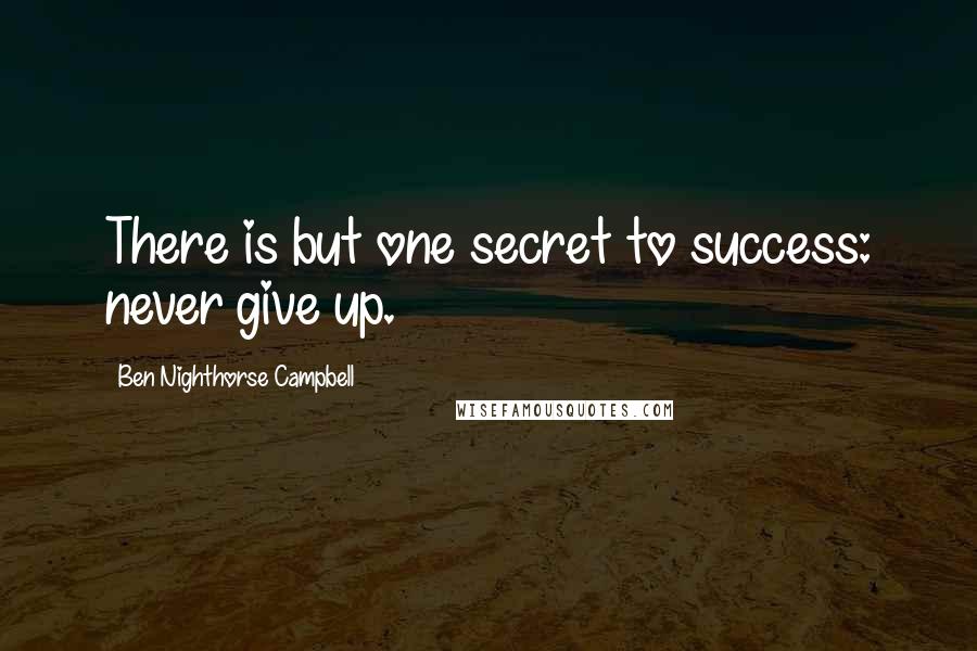 Ben Nighthorse Campbell Quotes: There is but one secret to success: never give up.