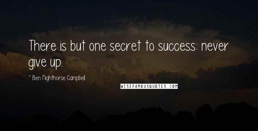 Ben Nighthorse Campbell Quotes: There is but one secret to success: never give up.