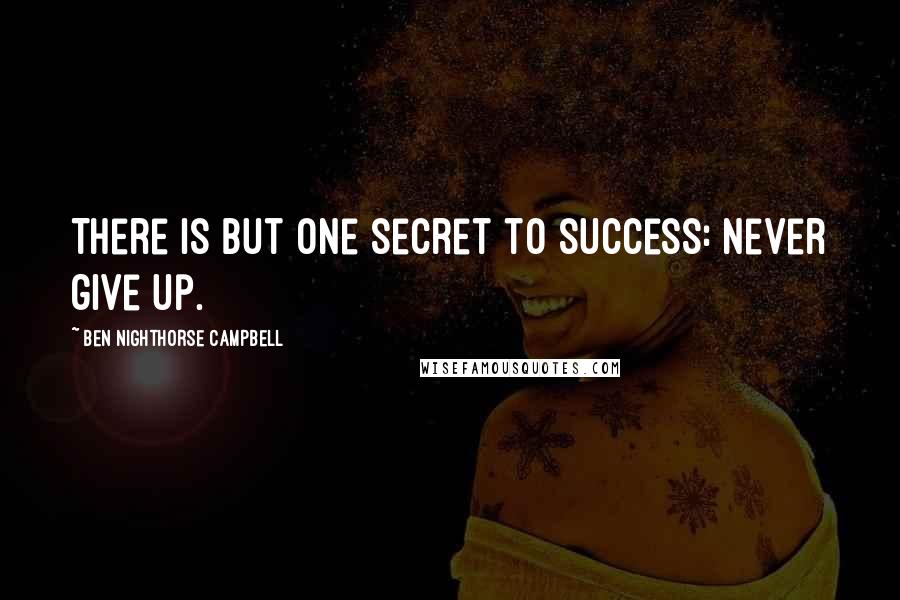 Ben Nighthorse Campbell Quotes: There is but one secret to success: never give up.