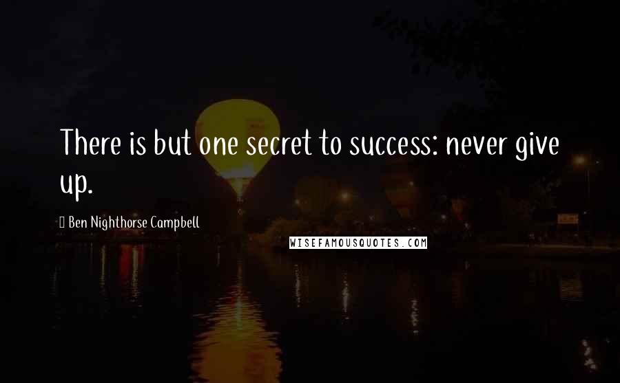 Ben Nighthorse Campbell Quotes: There is but one secret to success: never give up.