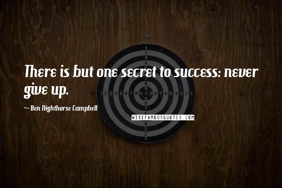 Ben Nighthorse Campbell Quotes: There is but one secret to success: never give up.