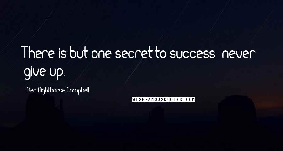 Ben Nighthorse Campbell Quotes: There is but one secret to success: never give up.