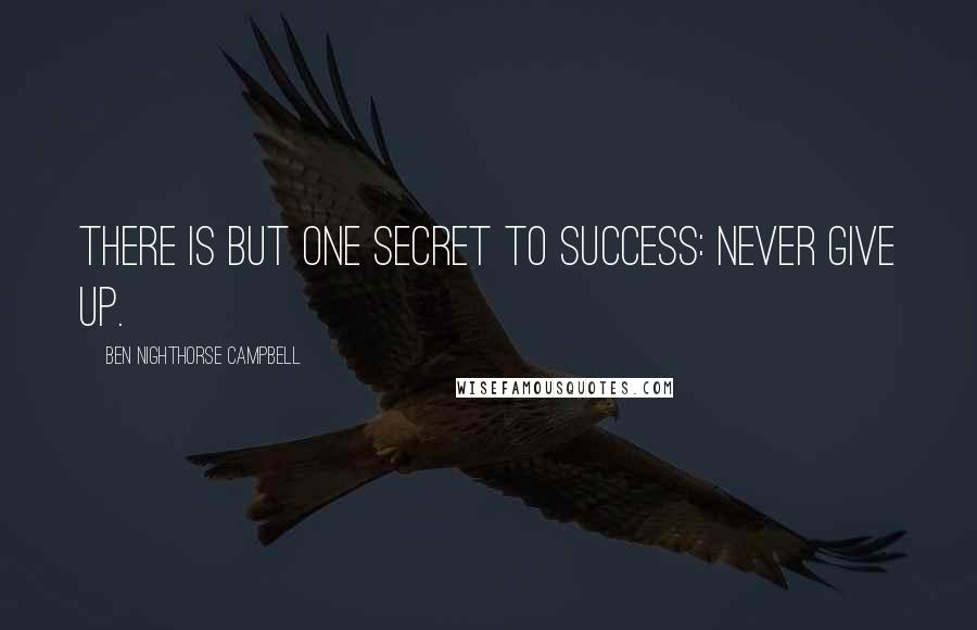Ben Nighthorse Campbell Quotes: There is but one secret to success: never give up.