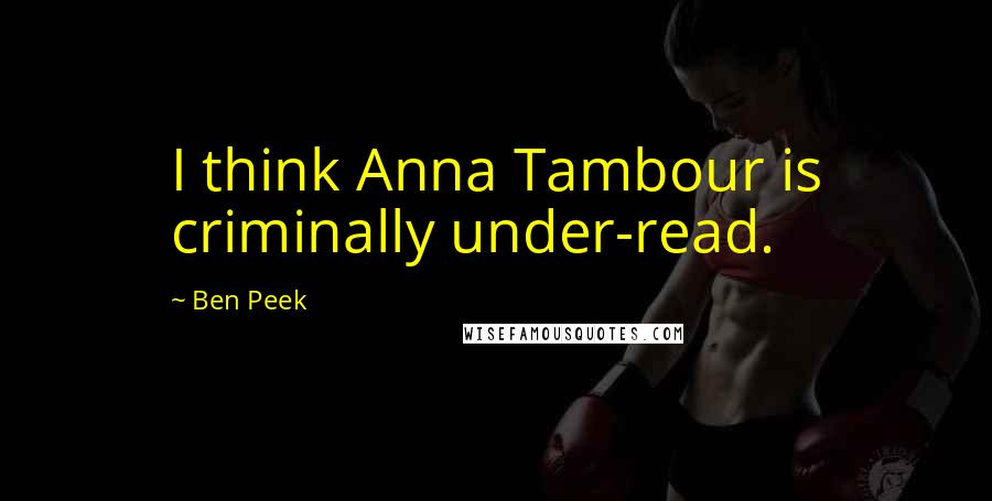 Ben Peek Quotes: I think Anna Tambour is criminally under-read.