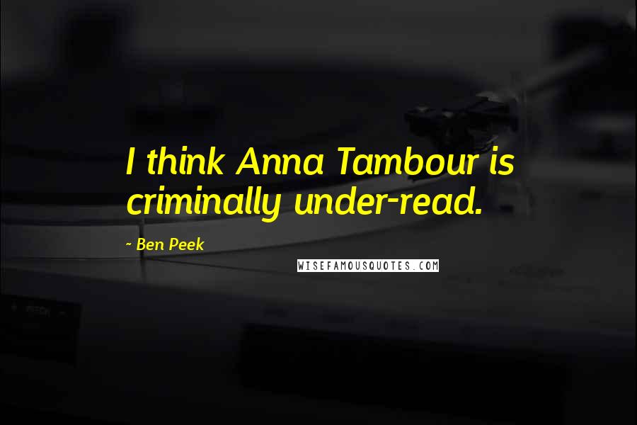 Ben Peek Quotes: I think Anna Tambour is criminally under-read.