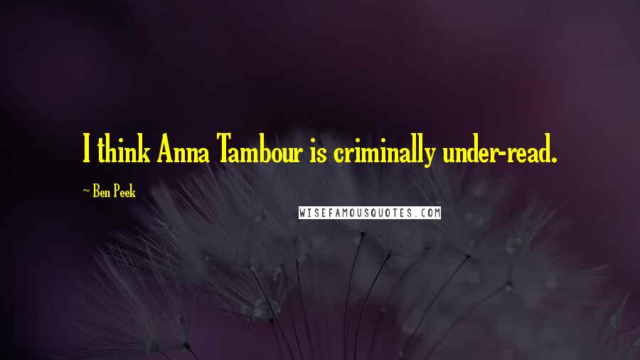 Ben Peek Quotes: I think Anna Tambour is criminally under-read.